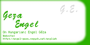 geza engel business card