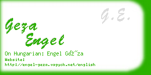 geza engel business card